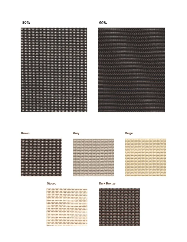 Solar screen fabric color options
